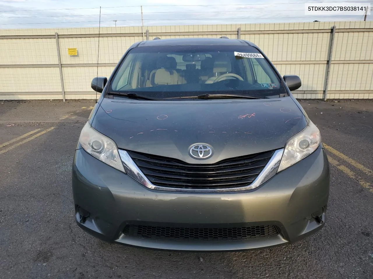 2011 Toyota Sienna Le VIN: 5TDKK3DC7BS038141 Lot: 78499684