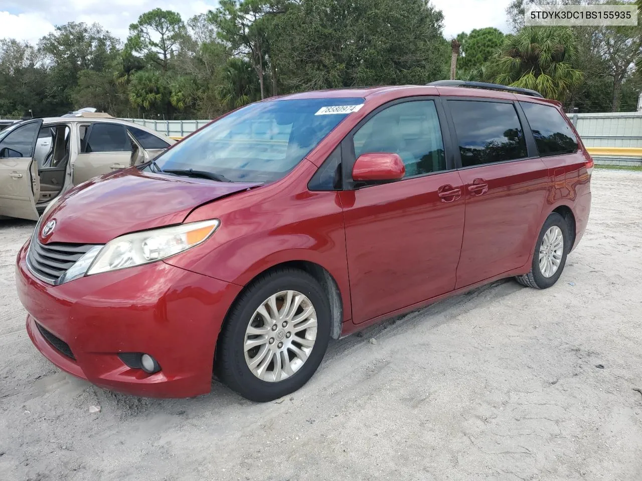 2011 Toyota Sienna Xle VIN: 5TDYK3DC1BS155935 Lot: 78580974