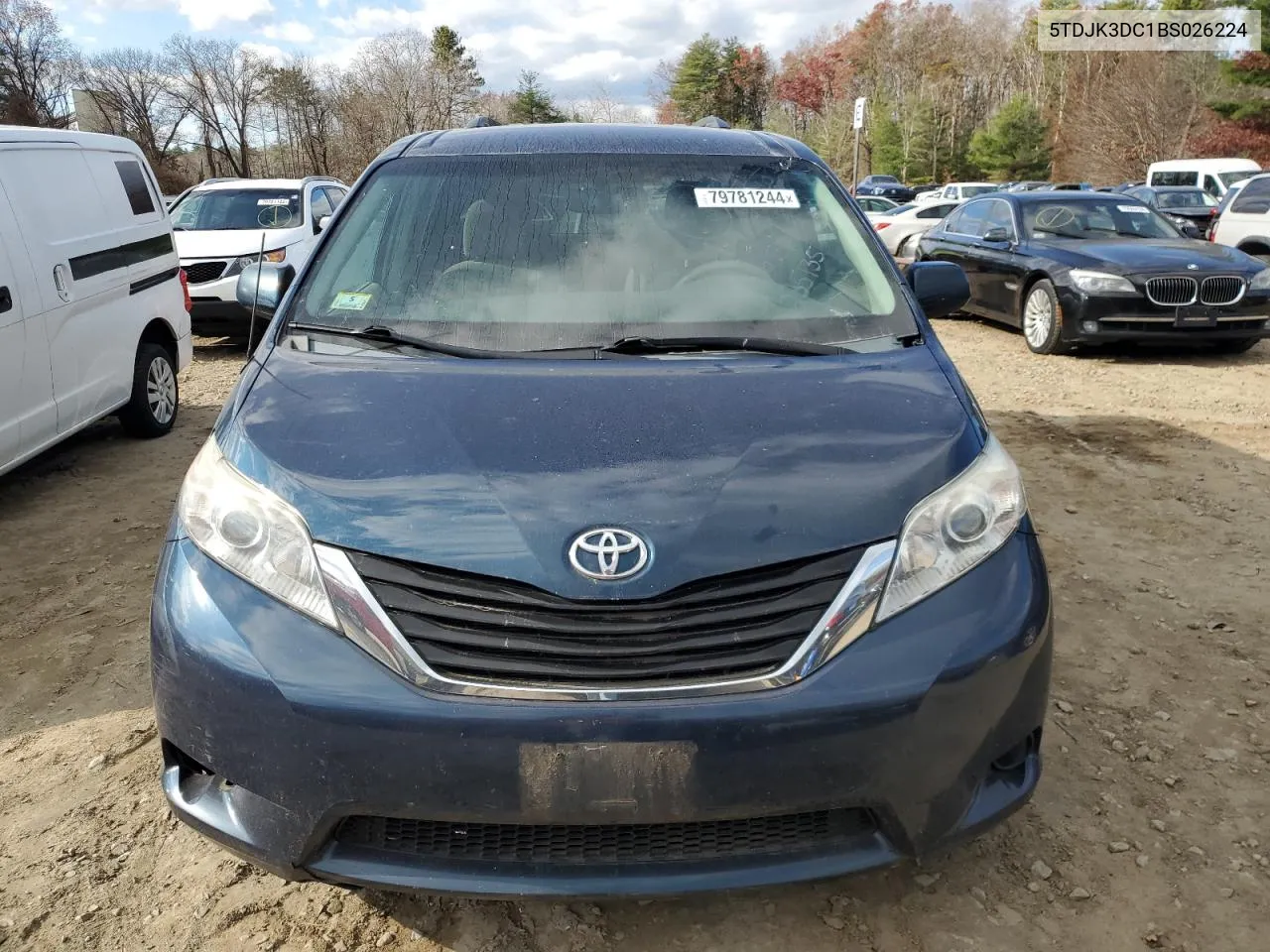 2011 Toyota Sienna Le VIN: 5TDJK3DC1BS026224 Lot: 79781244