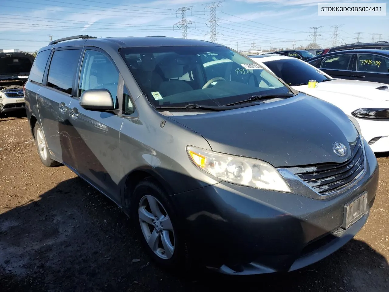 2011 Toyota Sienna Le VIN: 5TDKK3DC0BS004431 Lot: 79887854