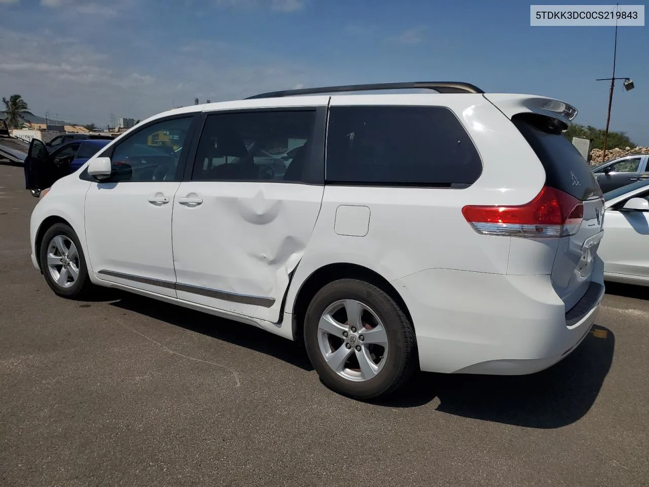 2012 Toyota Sienna Le VIN: 5TDKK3DC0CS219843 Lot: 58114064