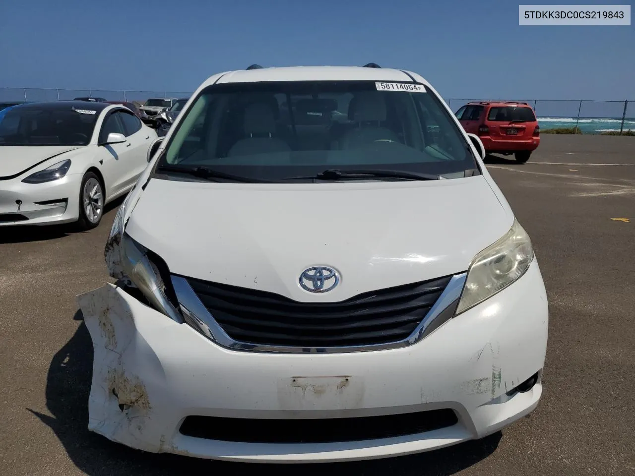 2012 Toyota Sienna Le VIN: 5TDKK3DC0CS219843 Lot: 58114064