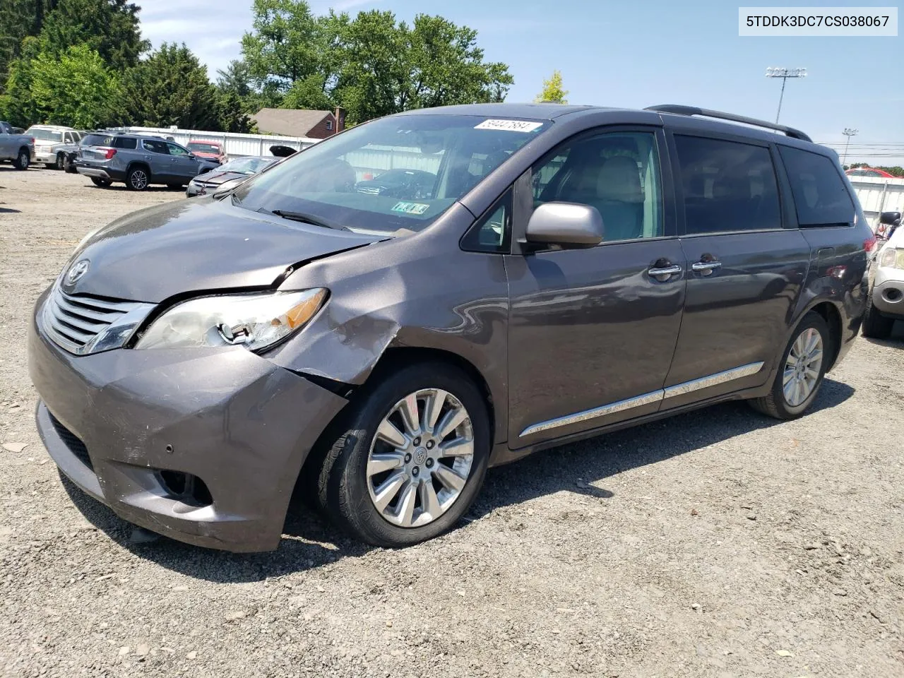 2012 Toyota Sienna Xle VIN: 5TDDK3DC7CS038067 Lot: 59447884