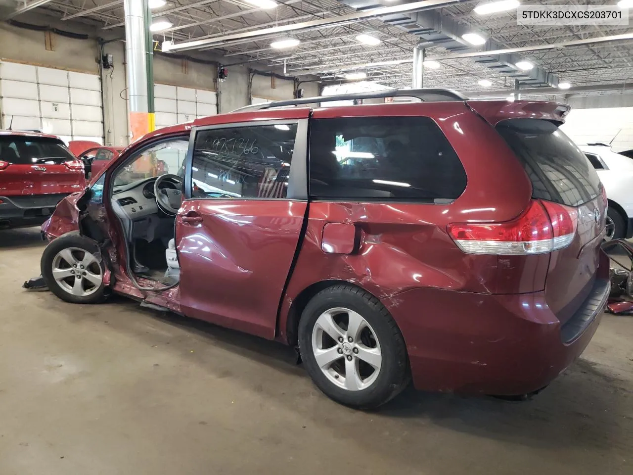 2012 Toyota Sienna Le VIN: 5TDKK3DCXCS203701 Lot: 61656794