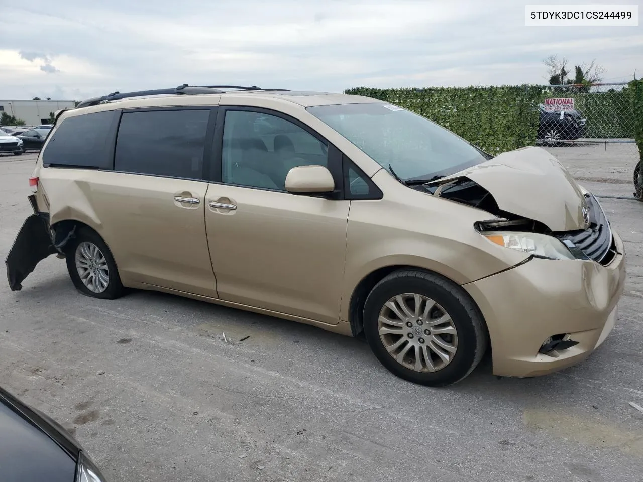 2012 Toyota Sienna Xle VIN: 5TDYK3DC1CS244499 Lot: 62085354