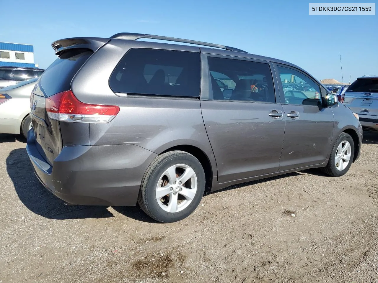 2012 Toyota Sienna Le VIN: 5TDKK3DC7CS211559 Lot: 62150914