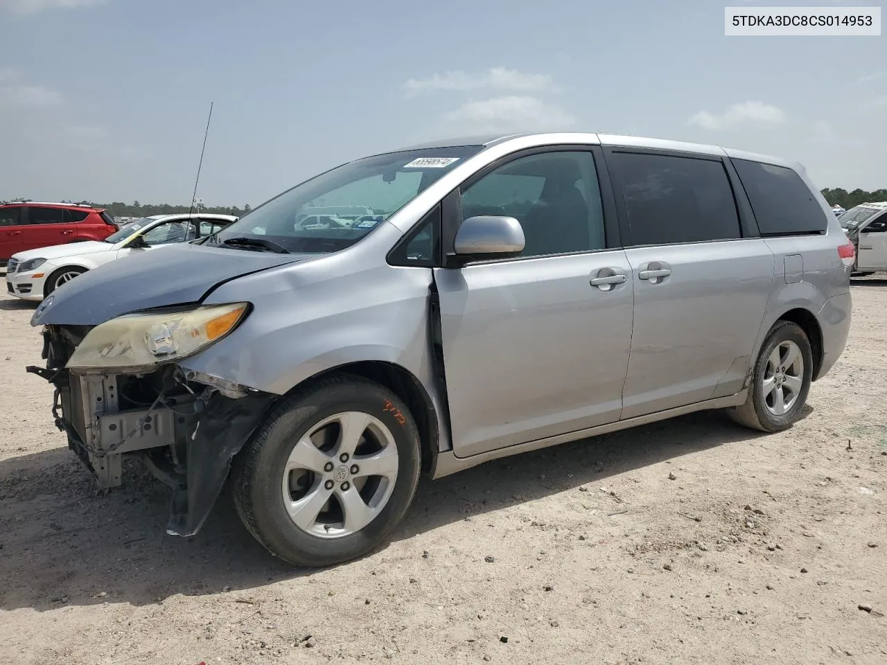 2012 Toyota Sienna Base VIN: 5TDKA3DC8CS014953 Lot: 65598574