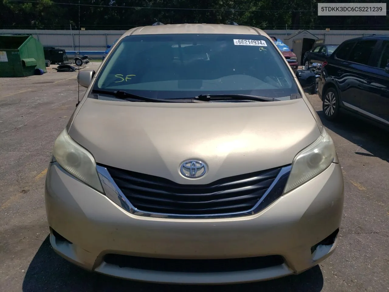 2012 Toyota Sienna Le VIN: 5TDKK3DC6CS221239 Lot: 66214974