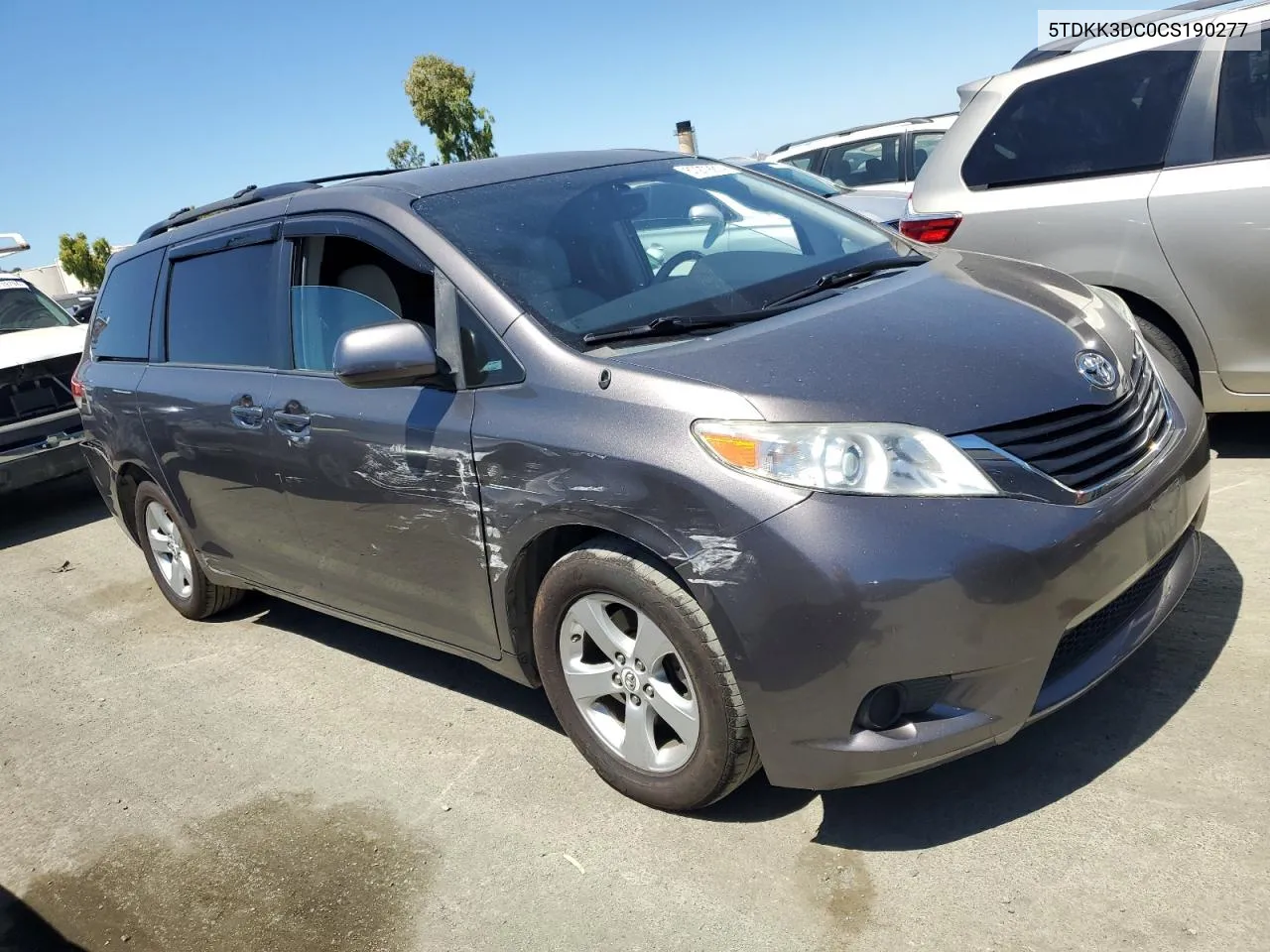 2012 Toyota Sienna Le VIN: 5TDKK3DC0CS190277 Lot: 67763764