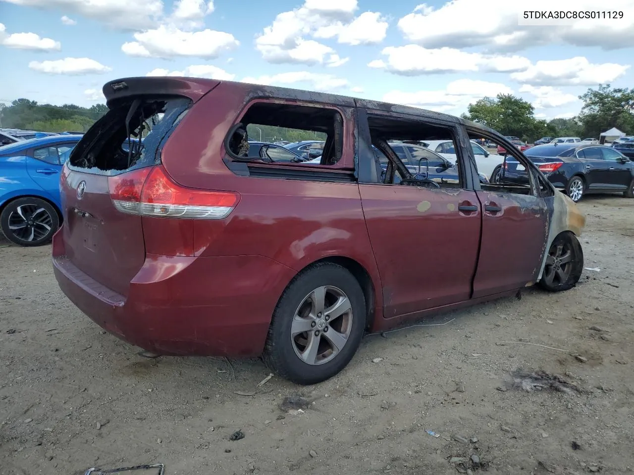 2012 Toyota Sienna Base VIN: 5TDKA3DC8CS011129 Lot: 68311334