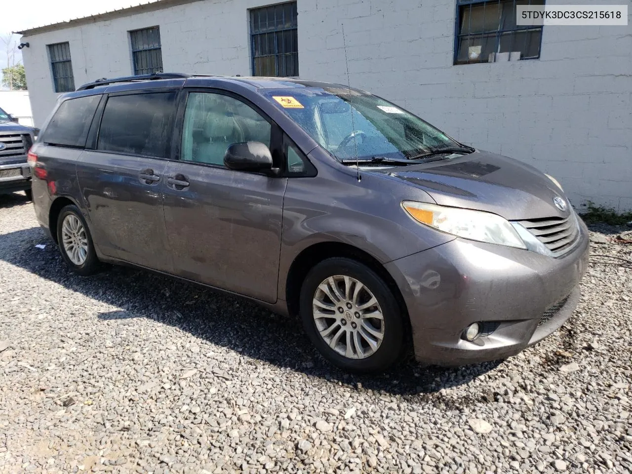 5TDYK3DC3CS215618 2012 Toyota Sienna Xle