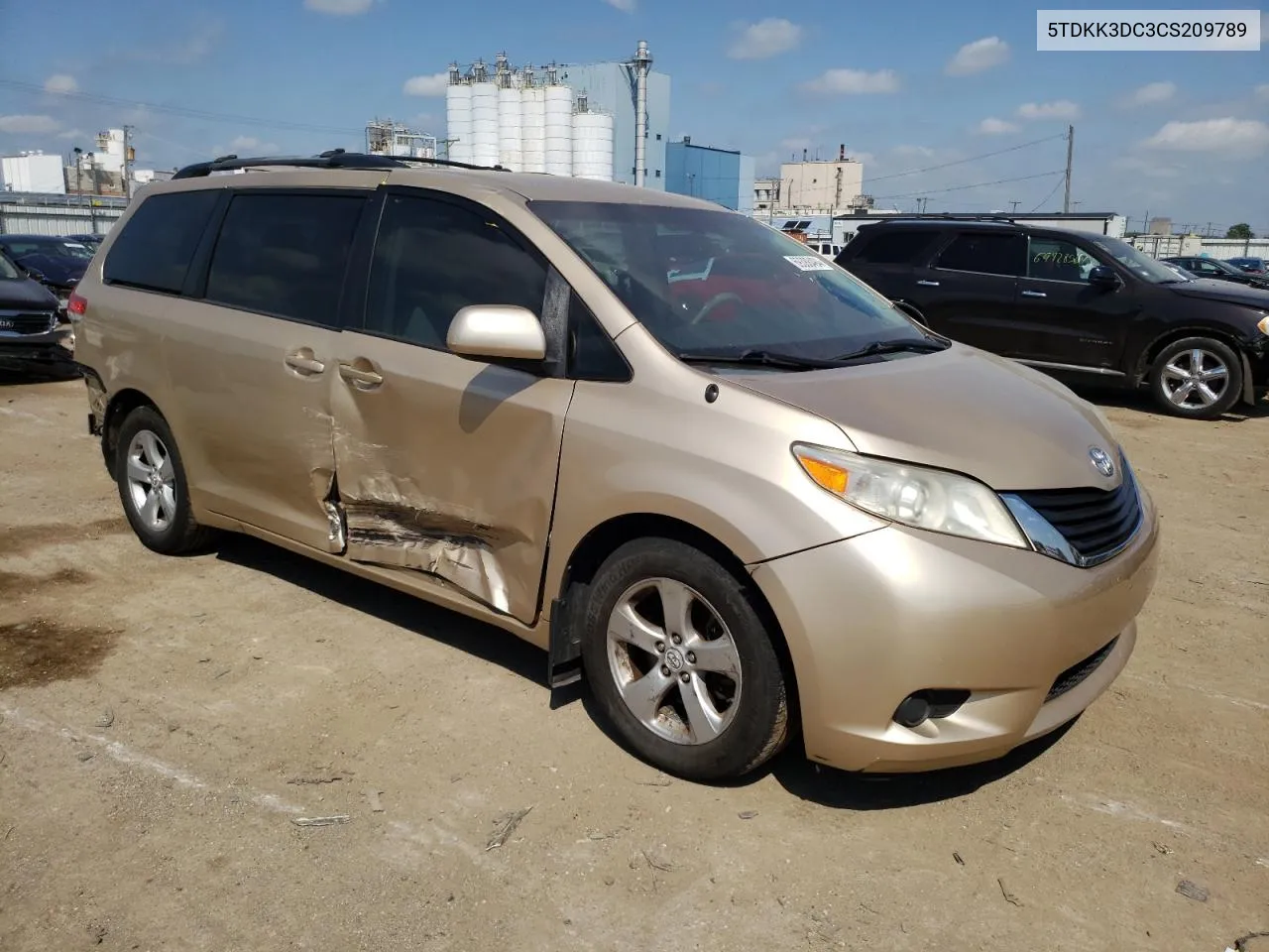 2012 Toyota Sienna Le VIN: 5TDKK3DC3CS209789 Lot: 69388494