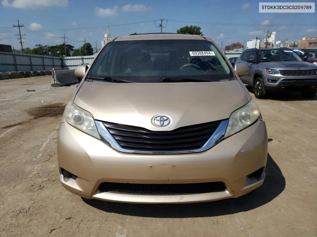 2012 Toyota Sienna Le VIN: 5TDKK3DC3CS209789 Lot: 69388494