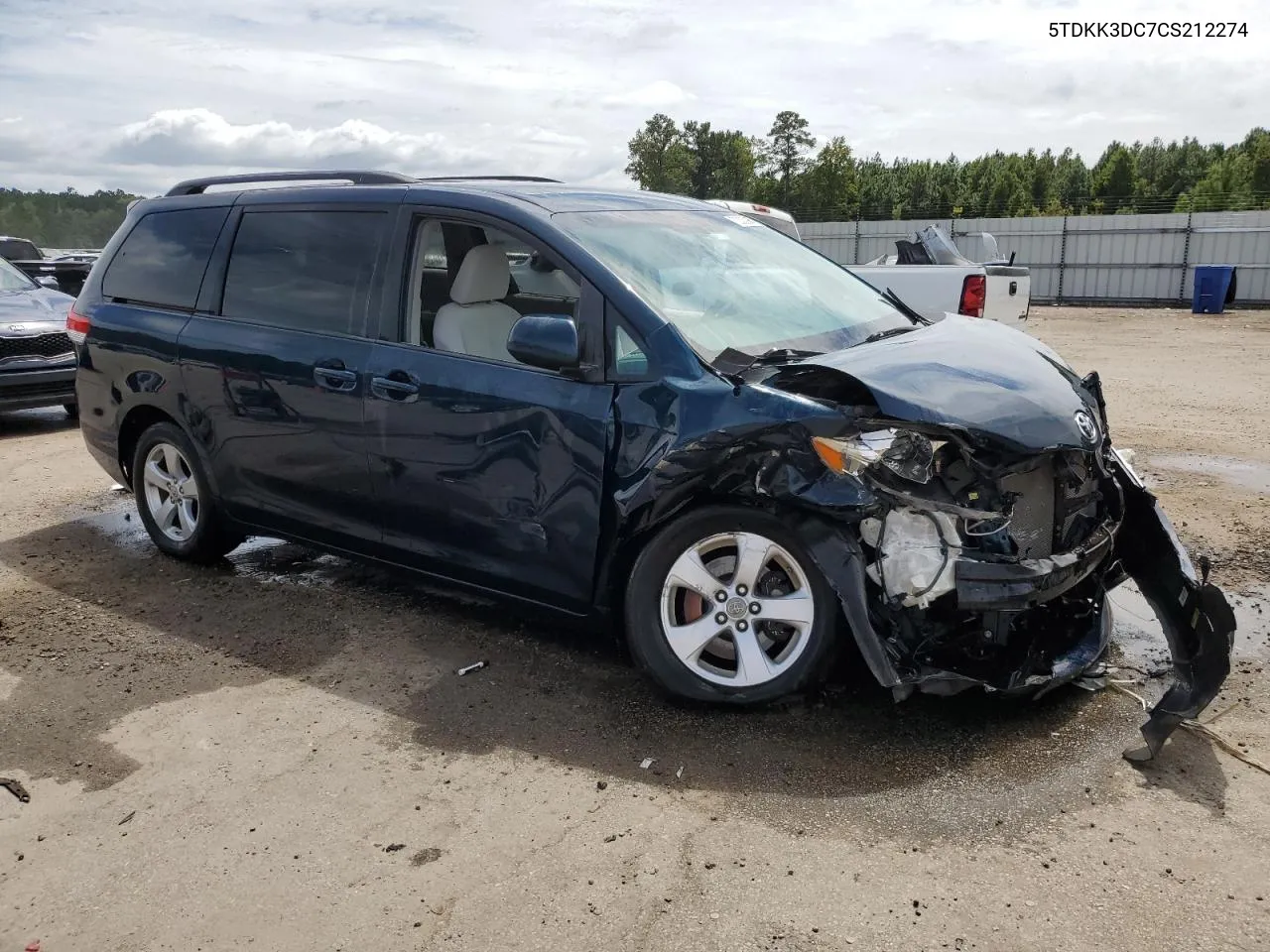 2012 Toyota Sienna Le VIN: 5TDKK3DC7CS212274 Lot: 70333984