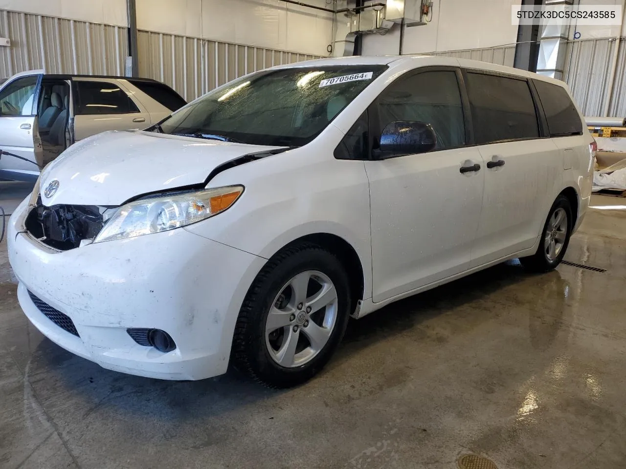 2012 Toyota Sienna VIN: 5TDZK3DC5CS243585 Lot: 70705664