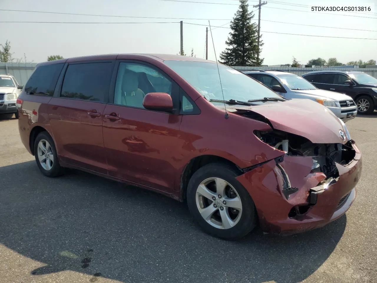 2012 Toyota Sienna Base VIN: 5TDKA3DC4CS013816 Lot: 70772624