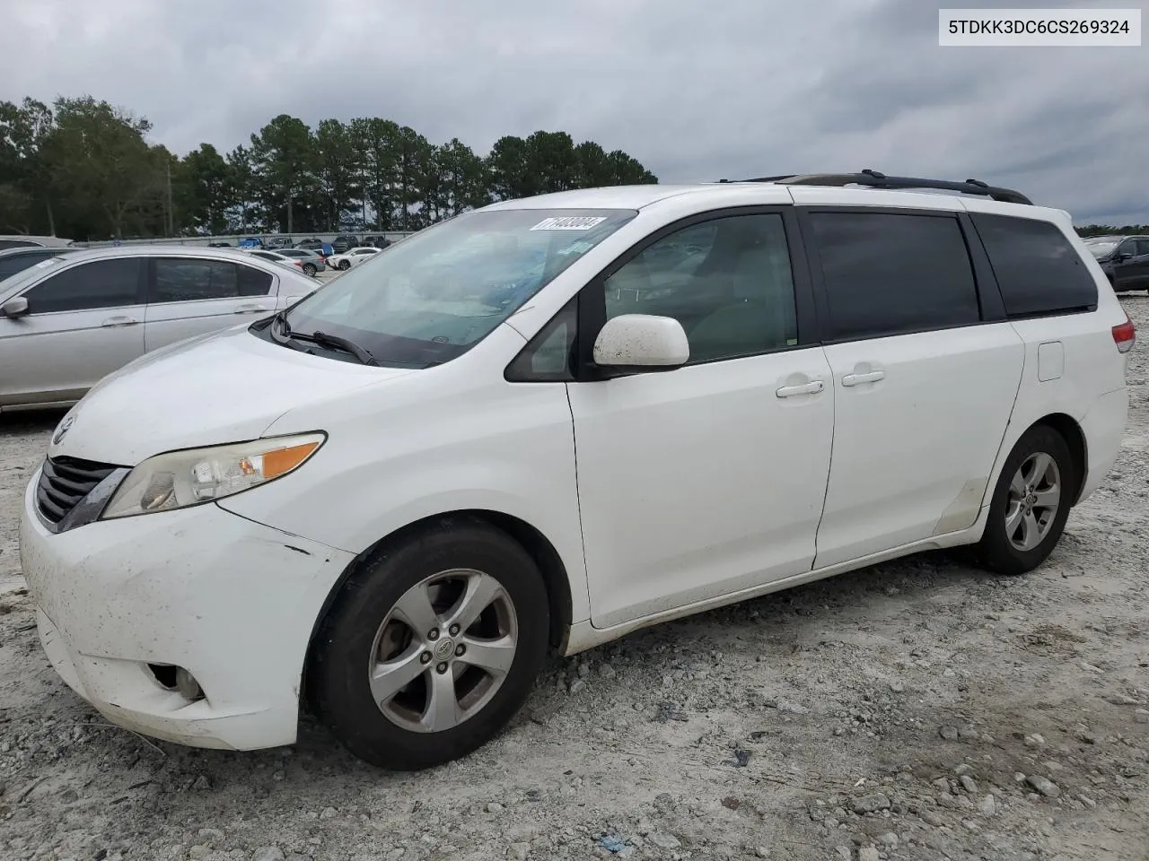 2012 Toyota Sienna Le VIN: 5TDKK3DC6CS269324 Lot: 71403004