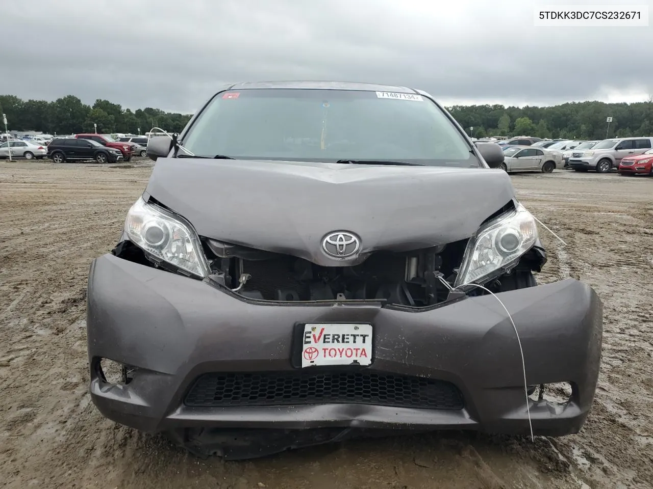 2012 Toyota Sienna Le VIN: 5TDKK3DC7CS232671 Lot: 71487134