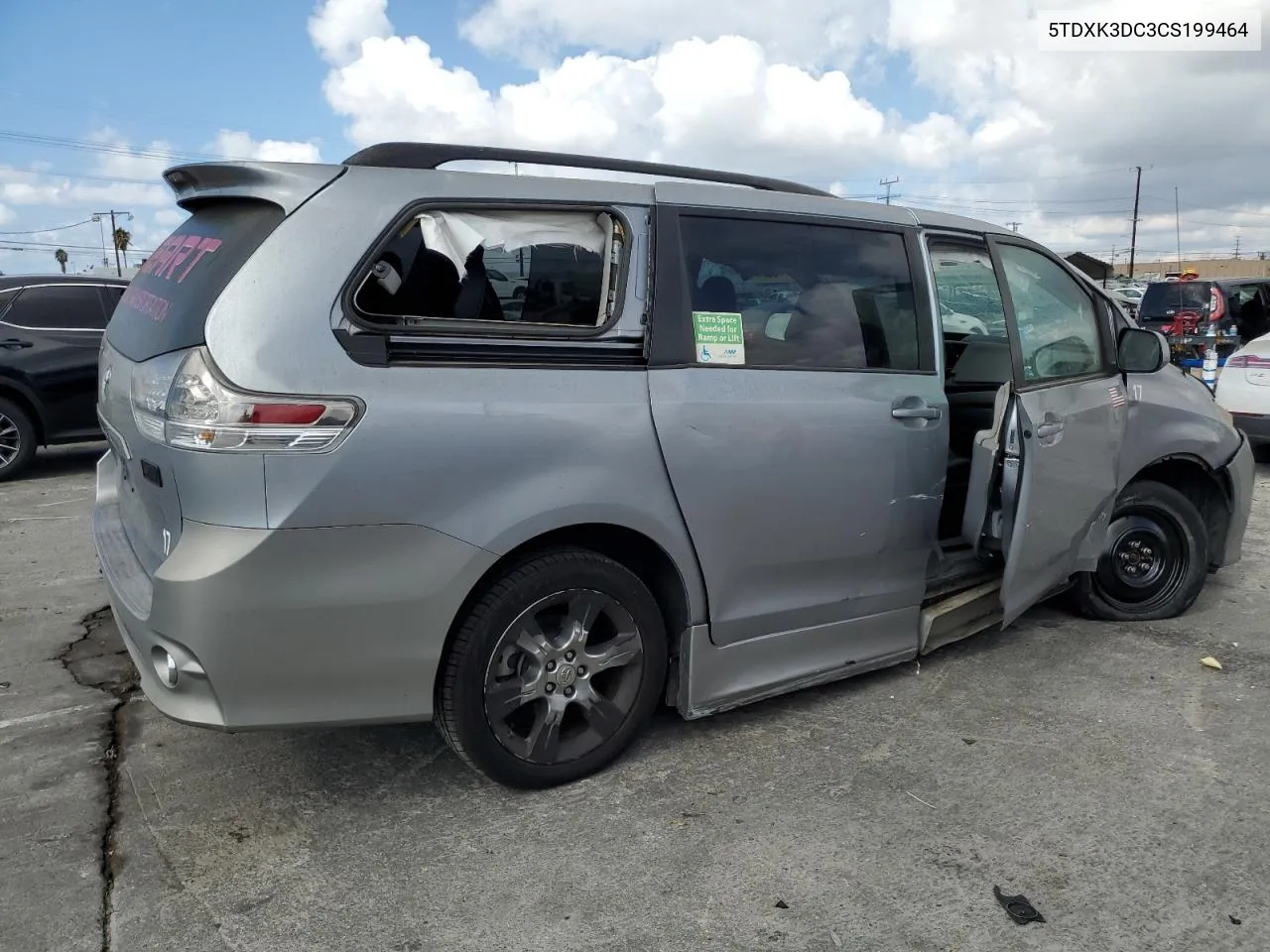 2012 Toyota Sienna Sport VIN: 5TDXK3DC3CS199464 Lot: 71803214