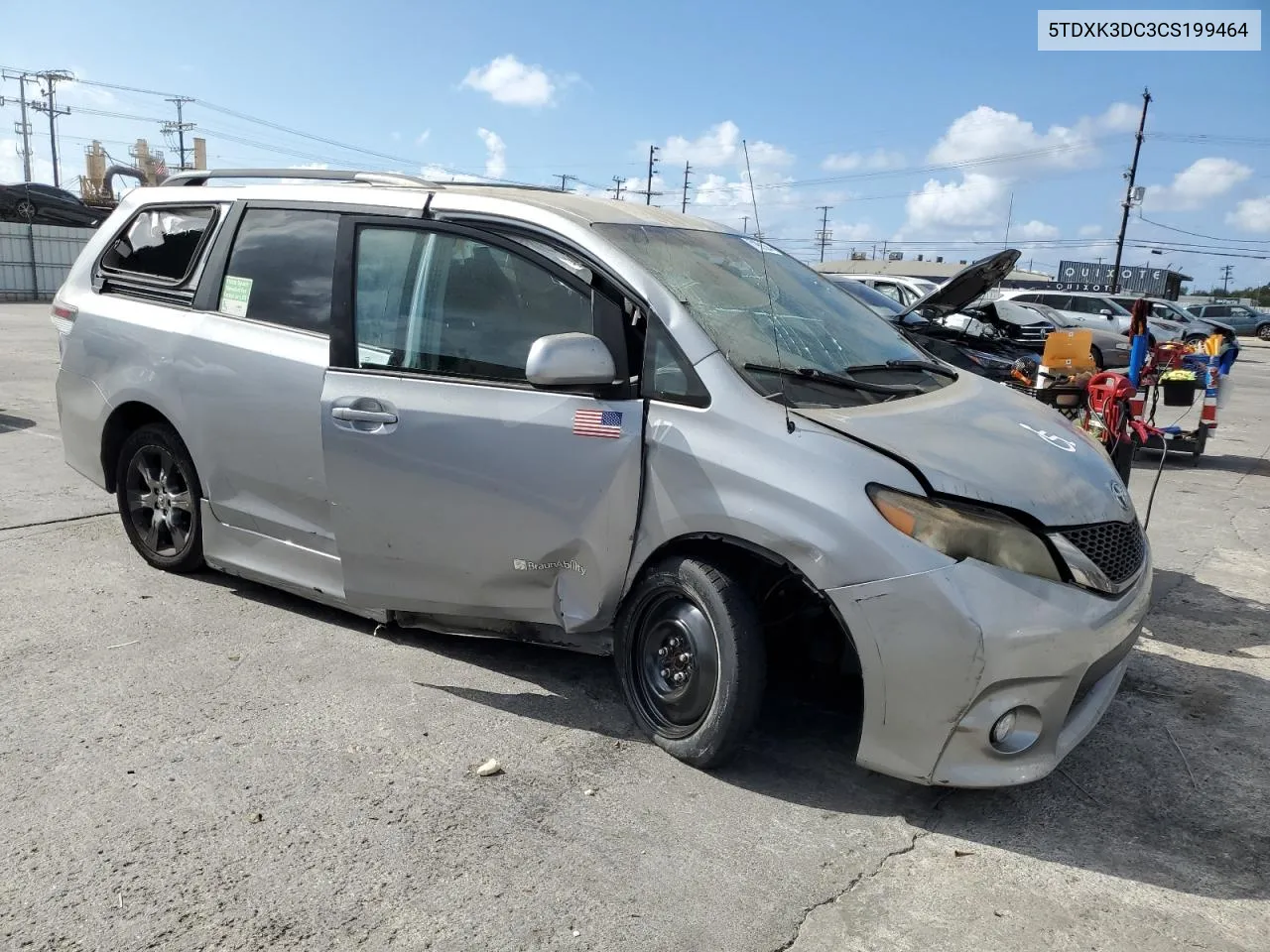 2012 Toyota Sienna Sport VIN: 5TDXK3DC3CS199464 Lot: 71803214