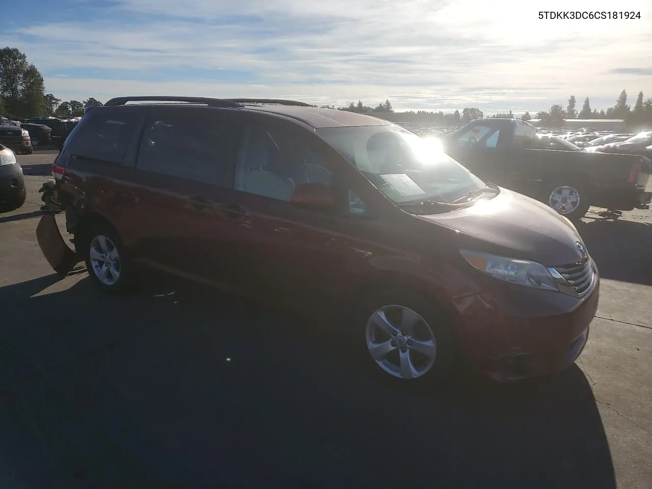 2012 Toyota Sienna Le VIN: 5TDKK3DC6CS181924 Lot: 71972944