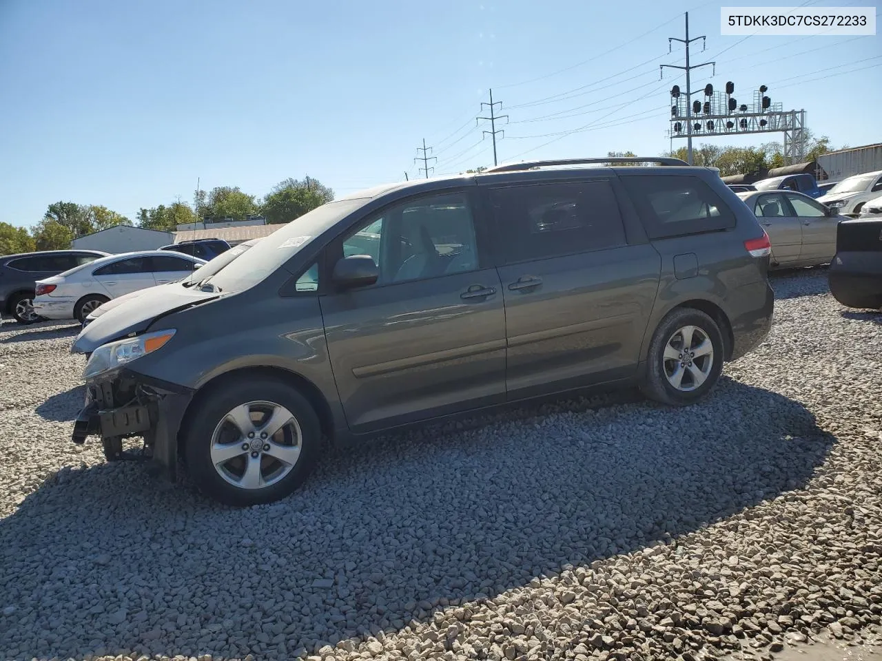 2012 Toyota Sienna Le VIN: 5TDKK3DC7CS272233 Lot: 72608494