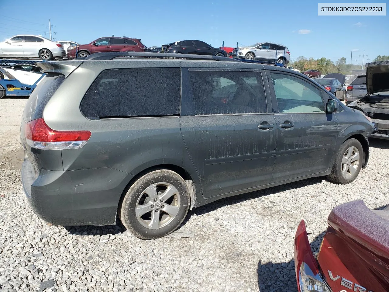 2012 Toyota Sienna Le VIN: 5TDKK3DC7CS272233 Lot: 72608494