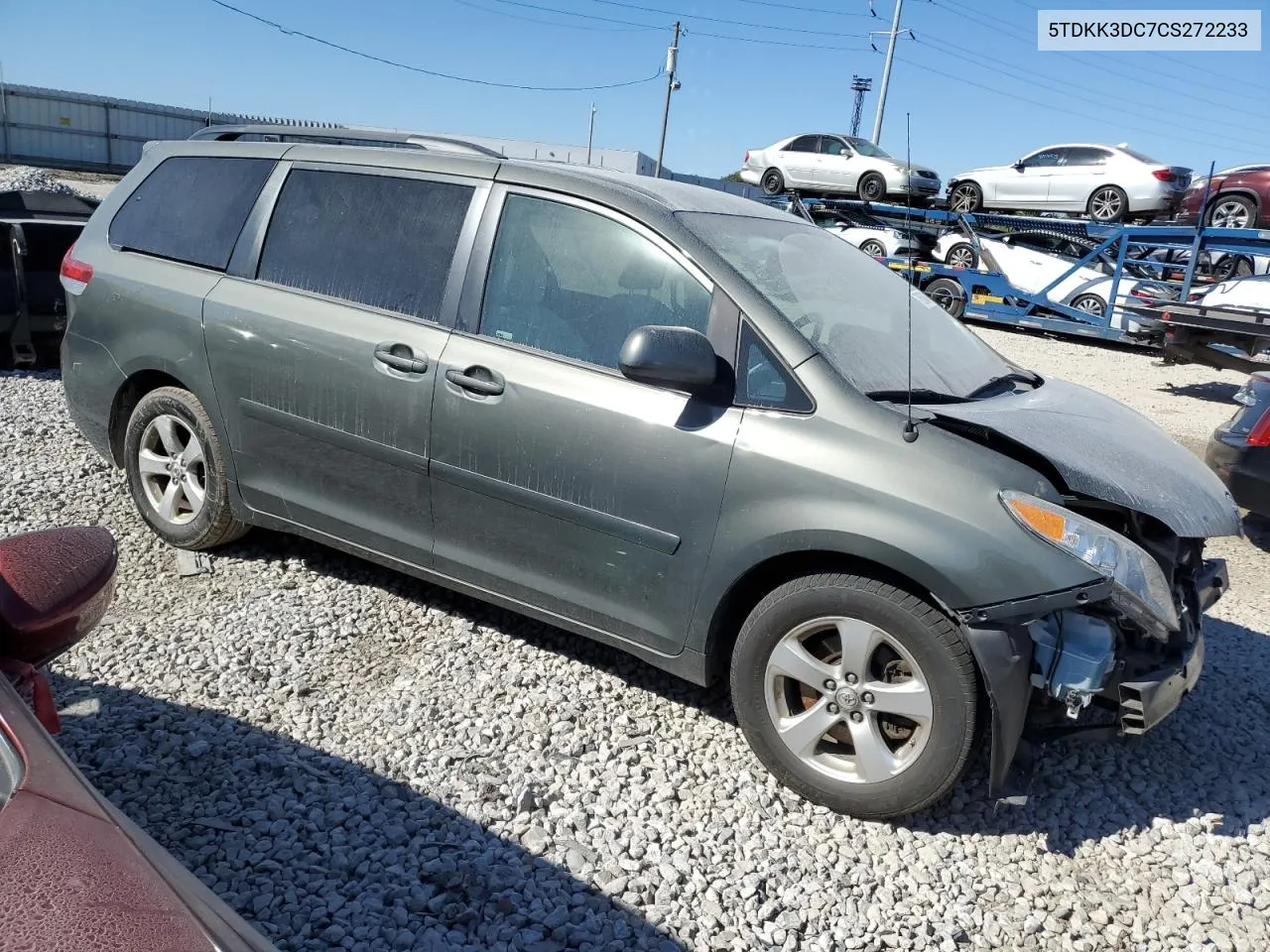 2012 Toyota Sienna Le VIN: 5TDKK3DC7CS272233 Lot: 72608494