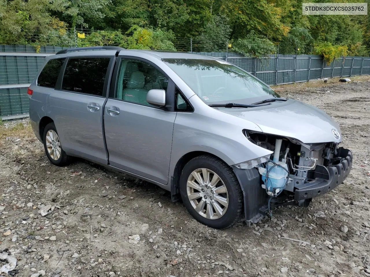 5TDDK3DCXCS035762 2012 Toyota Sienna Xle