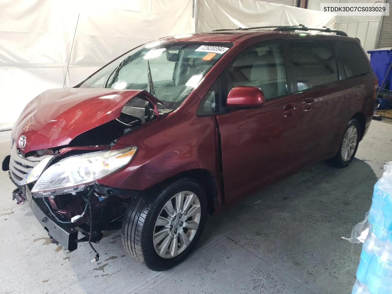 2012 Toyota Sienna Xle VIN: 5TDDK3DC7CS033029 Lot: 72920394