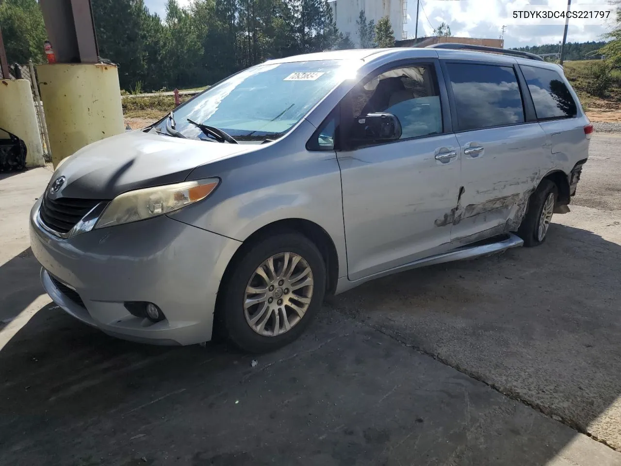 2012 Toyota Sienna Xle VIN: 5TDYK3DC4CS221797 Lot: 72933834