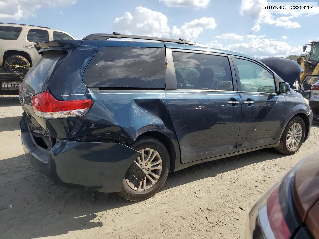 2012 Toyota Sienna Xle VIN: 5TDYK3DC1CS253204 Lot: 73128434