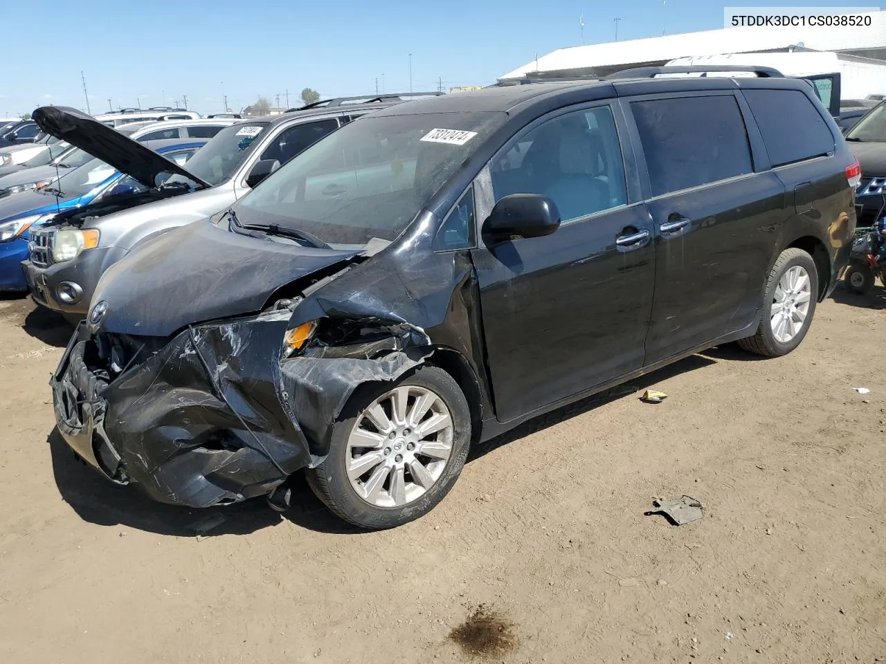 5TDDK3DC1CS038520 2012 Toyota Sienna Xle