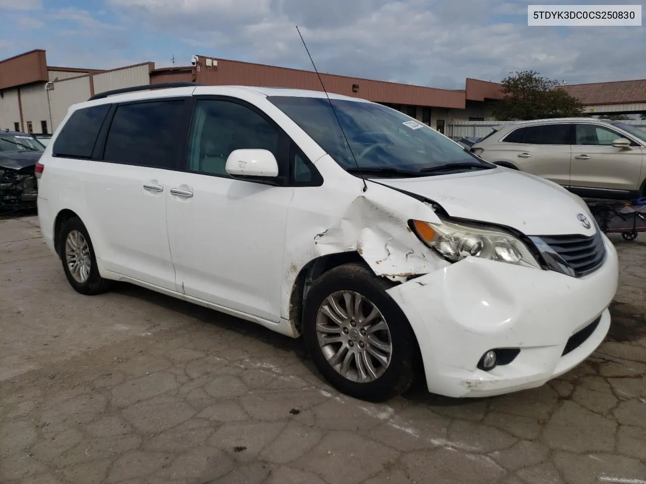 2012 Toyota Sienna Xle VIN: 5TDYK3DC0CS250830 Lot: 73323284