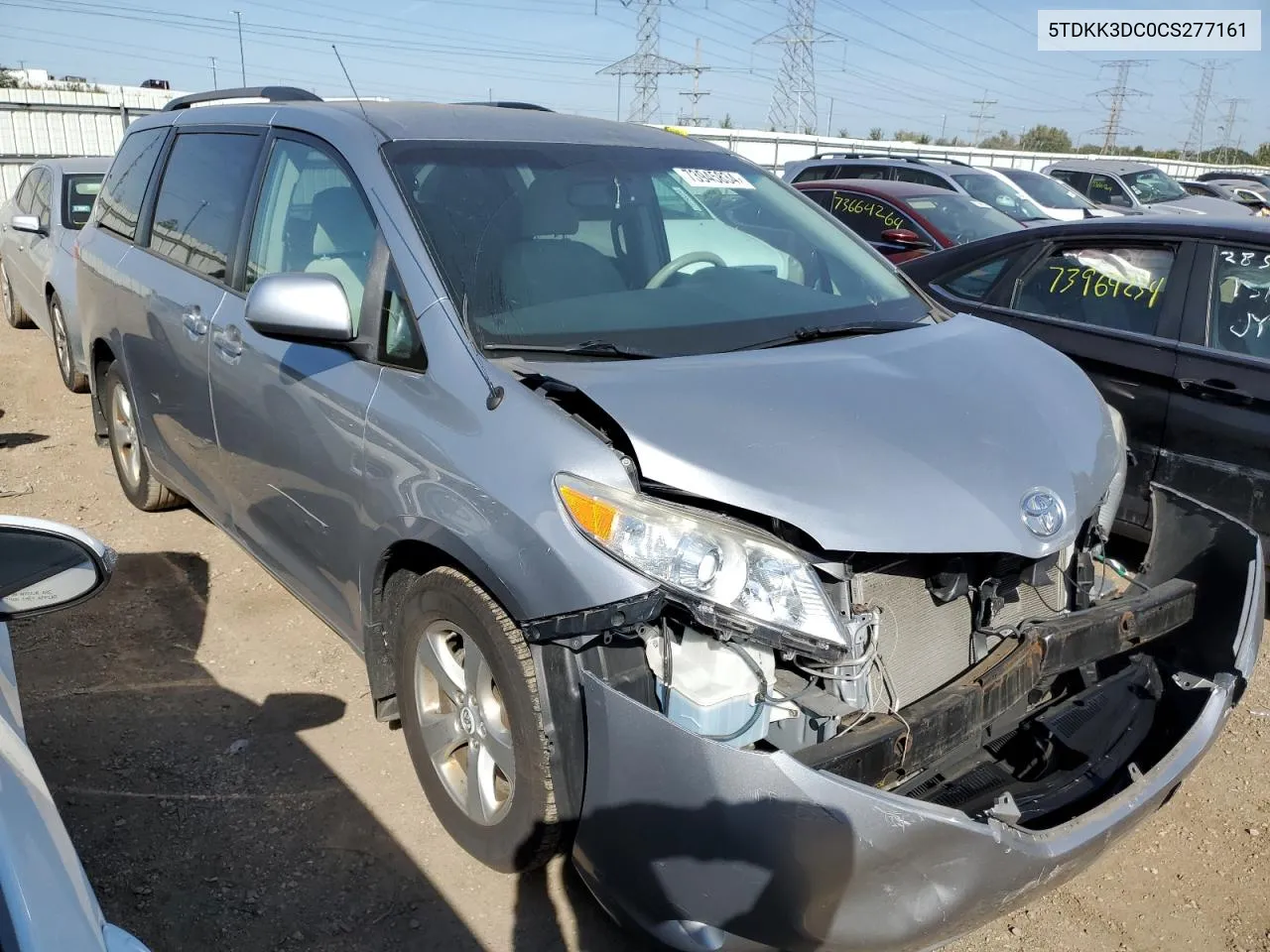 2012 Toyota Sienna Le VIN: 5TDKK3DC0CS277161 Lot: 73945834