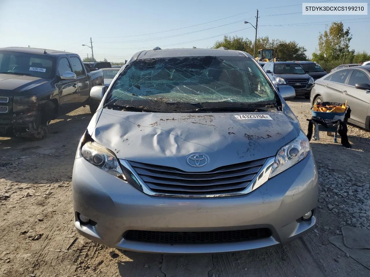 2012 Toyota Sienna Xle VIN: 5TDYK3DCXCS199210 Lot: 74323704