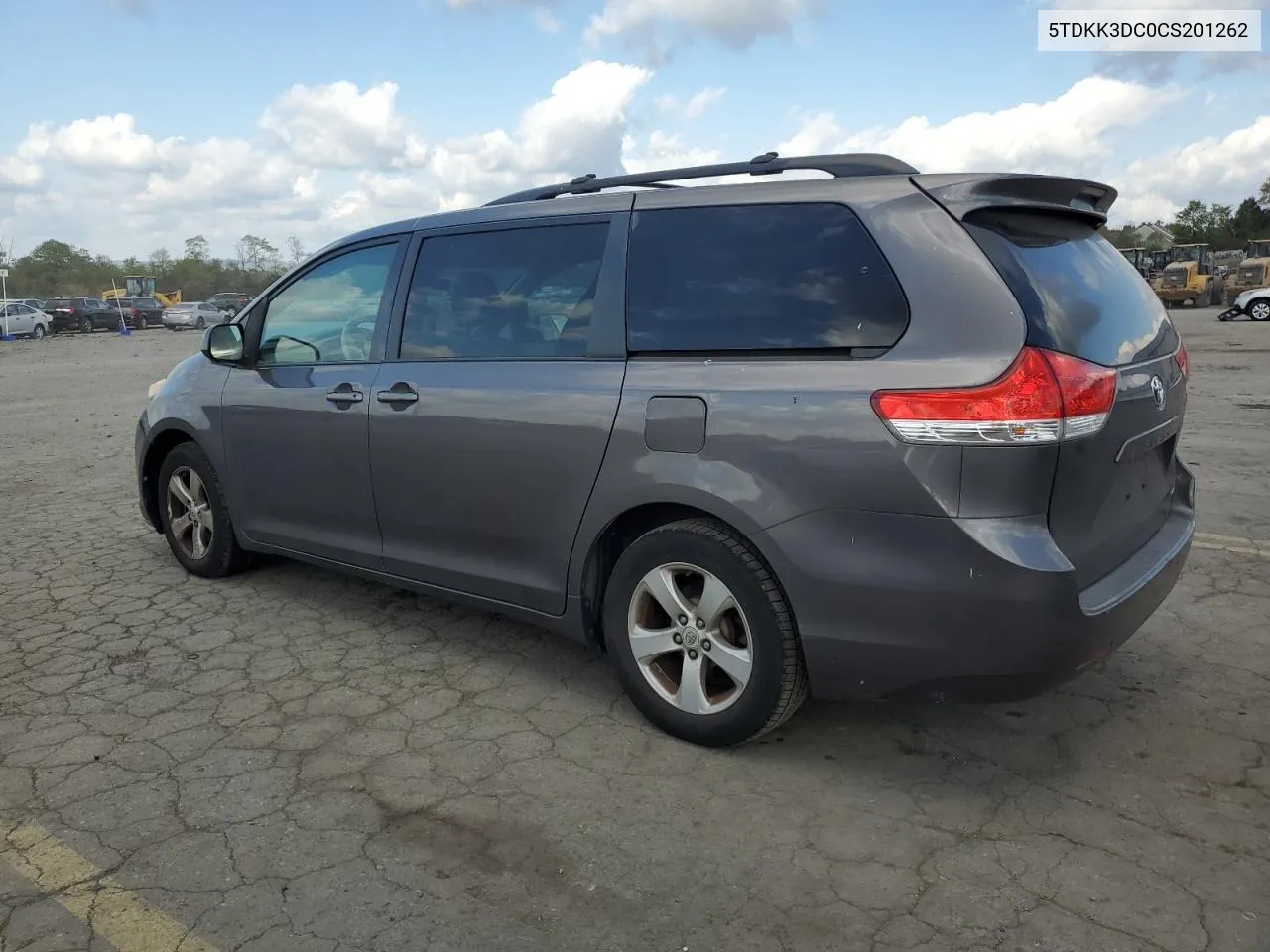 2012 Toyota Sienna Le VIN: 5TDKK3DC0CS201262 Lot: 74343014