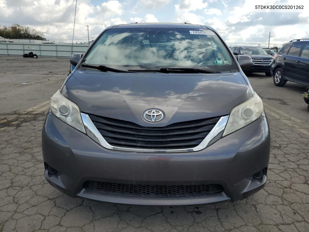 2012 Toyota Sienna Le VIN: 5TDKK3DC0CS201262 Lot: 74343014