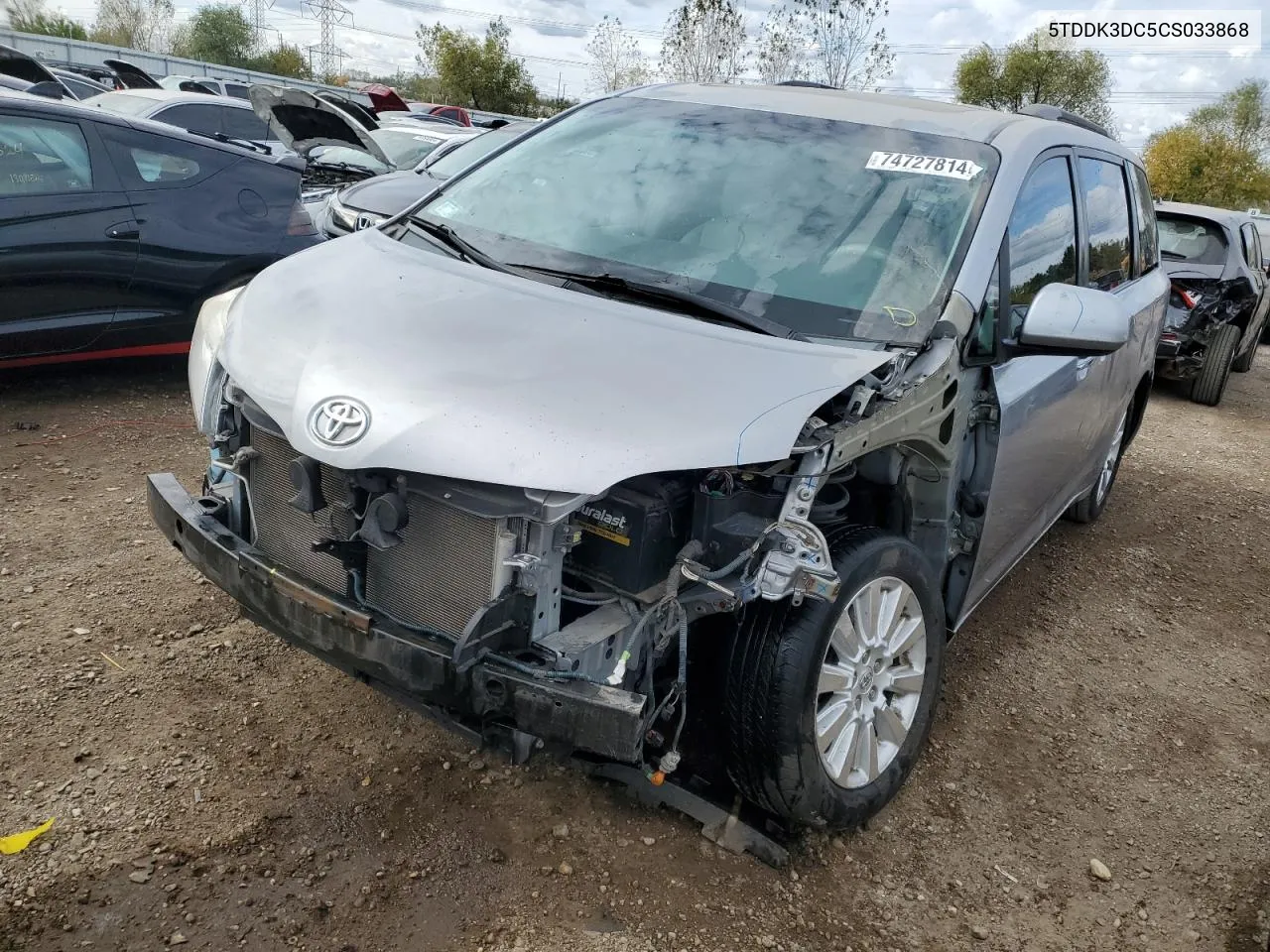 2012 Toyota Sienna Xle VIN: 5TDDK3DC5CS033868 Lot: 74727814