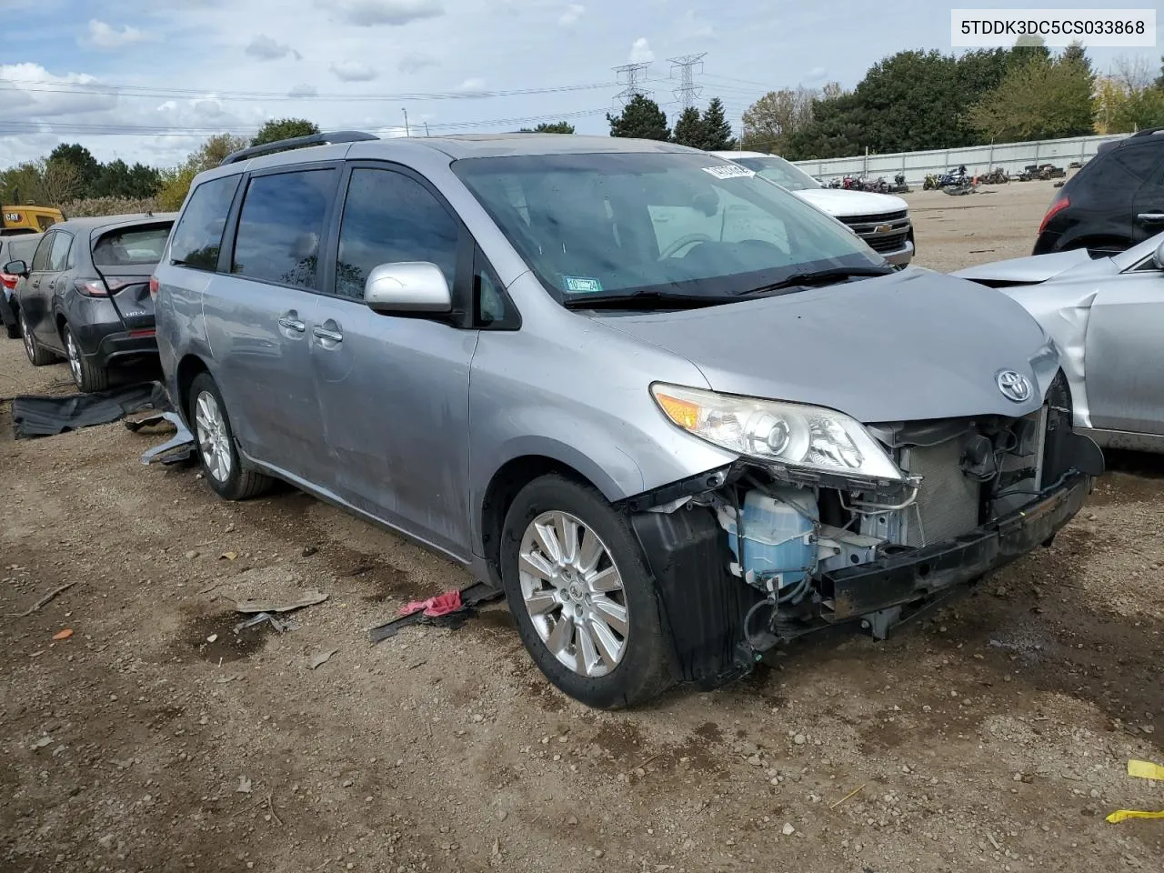 2012 Toyota Sienna Xle VIN: 5TDDK3DC5CS033868 Lot: 74727814