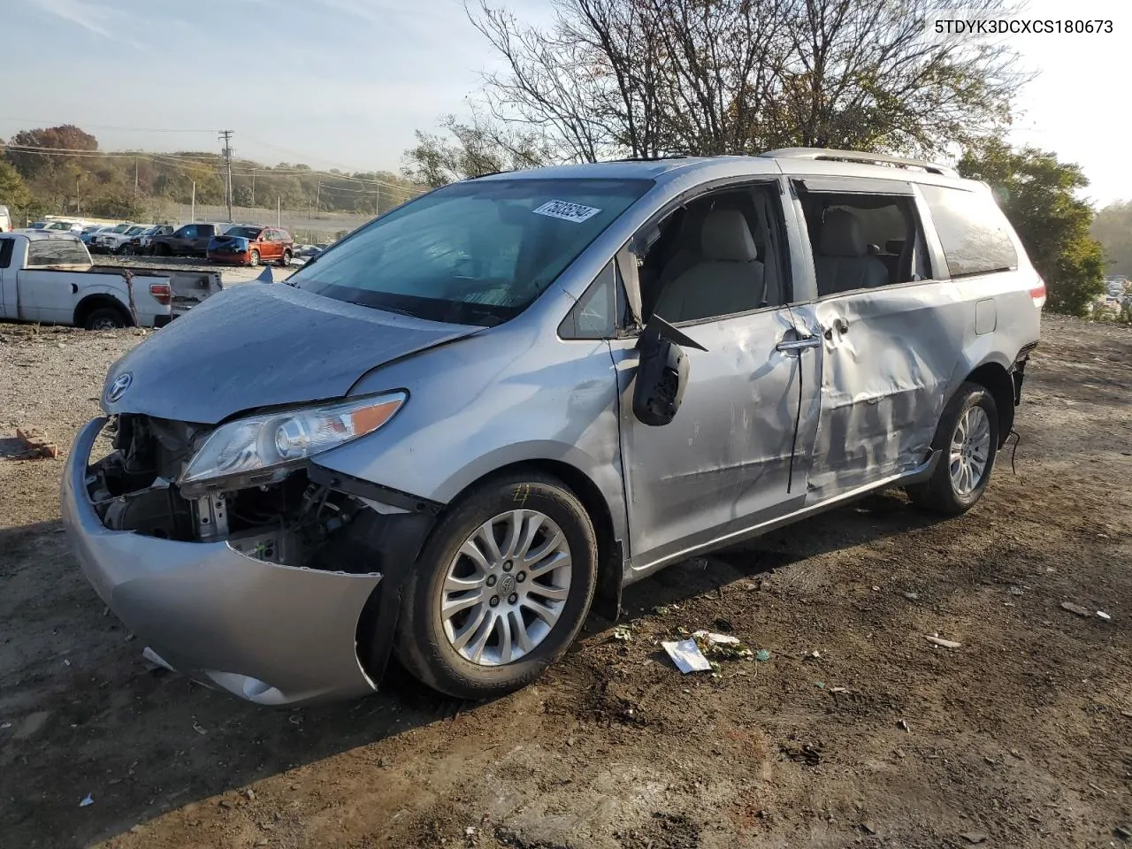 2012 Toyota Sienna Xle VIN: 5TDYK3DCXCS180673 Lot: 75035294