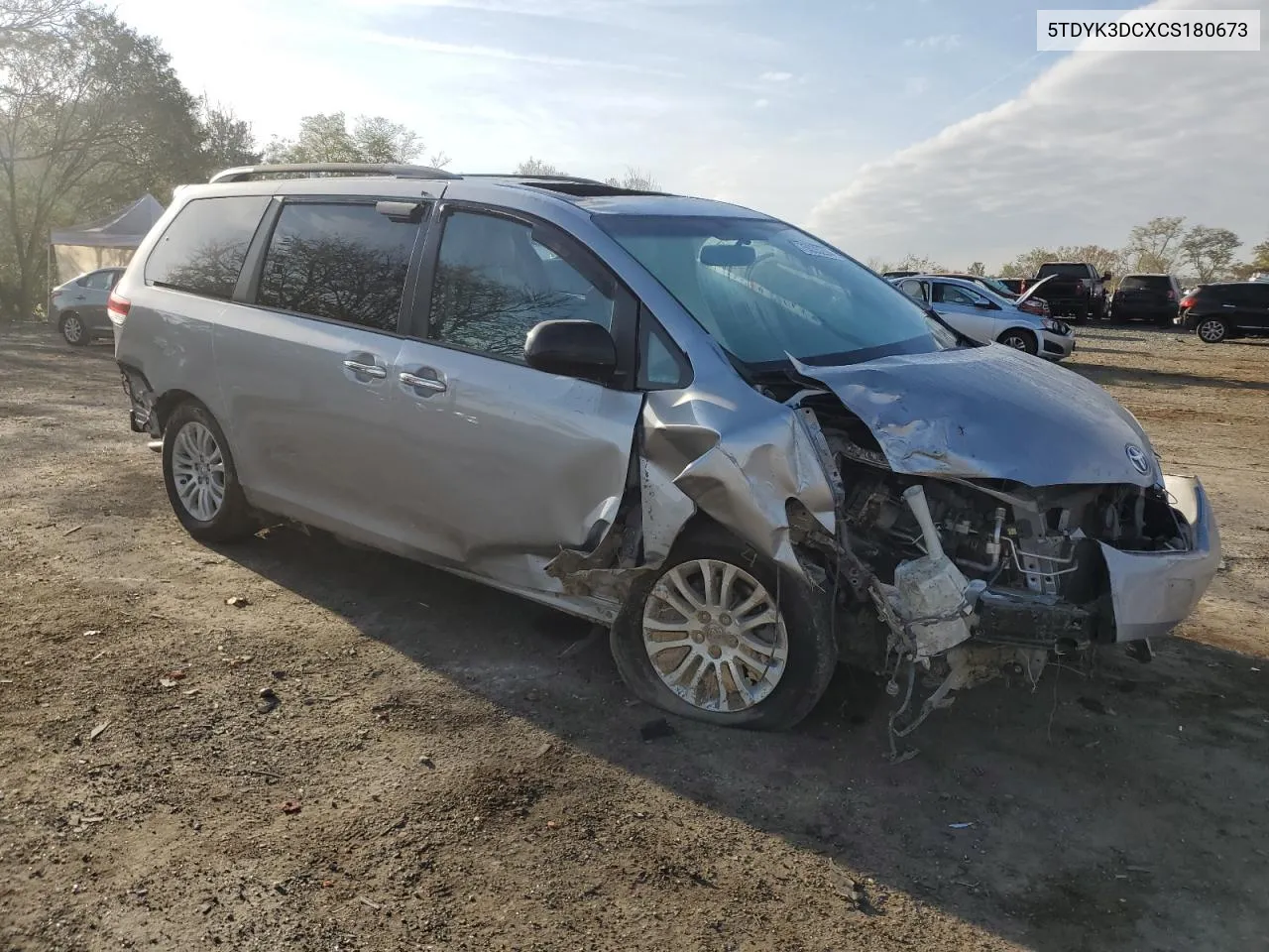 2012 Toyota Sienna Xle VIN: 5TDYK3DCXCS180673 Lot: 75035294