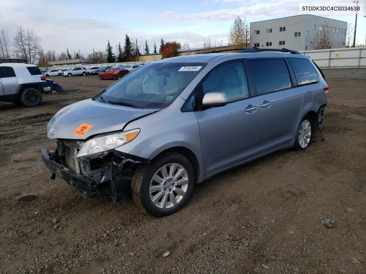 5TDDK3DC4CS034638 2012 Toyota Sienna Xle