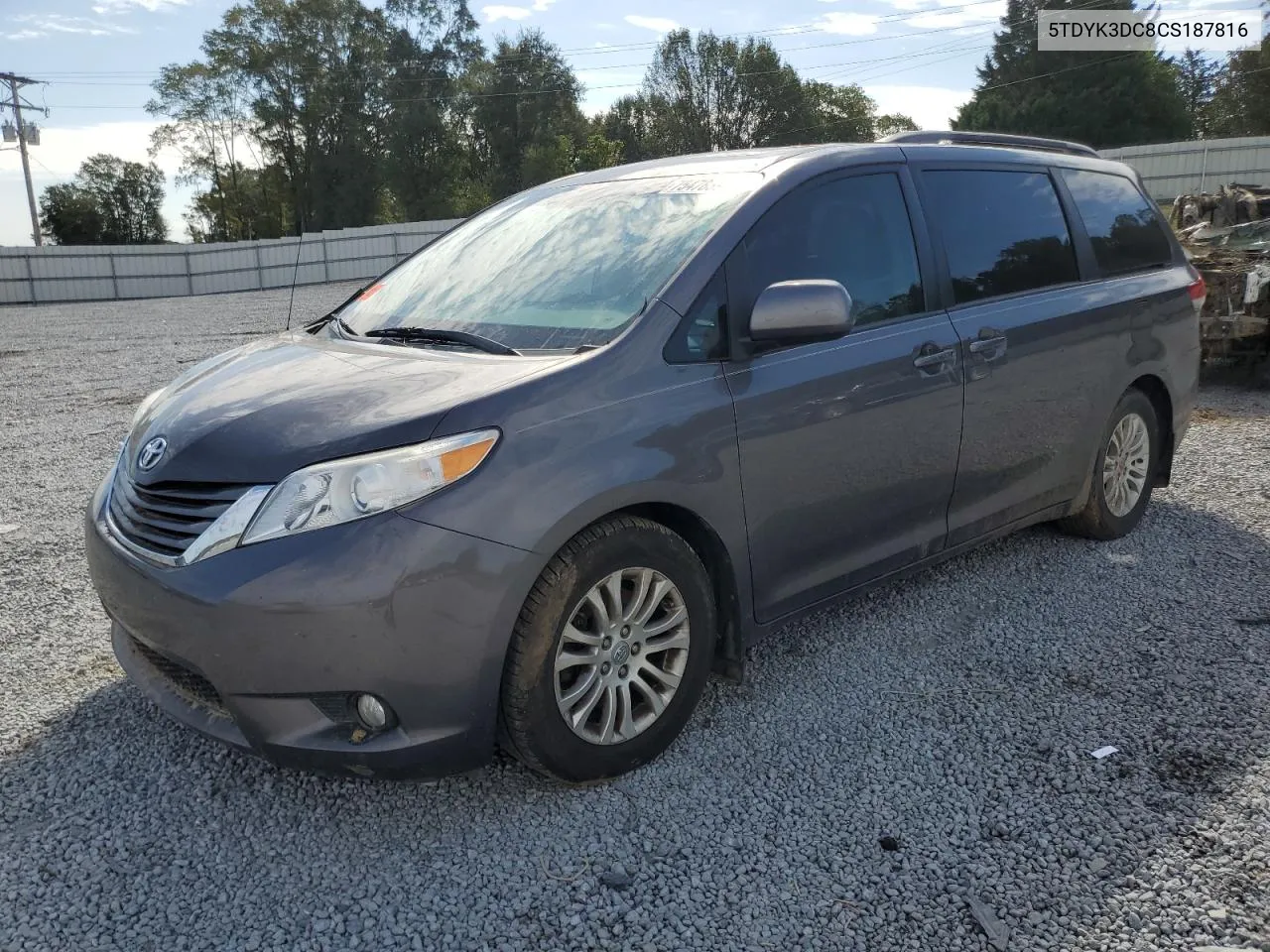 2012 Toyota Sienna Xle VIN: 5TDYK3DC8CS187816 Lot: 75478394