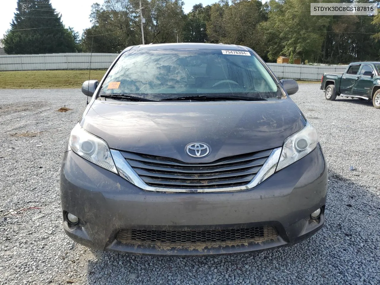 2012 Toyota Sienna Xle VIN: 5TDYK3DC8CS187816 Lot: 75478394