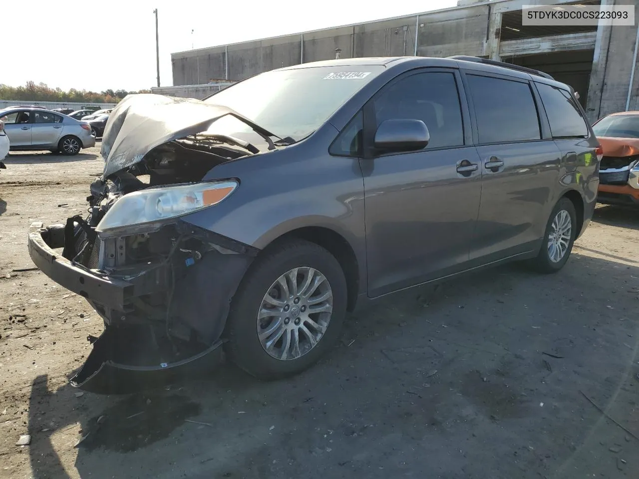 2012 Toyota Sienna Xle VIN: 5TDYK3DC0CS223093 Lot: 75954194