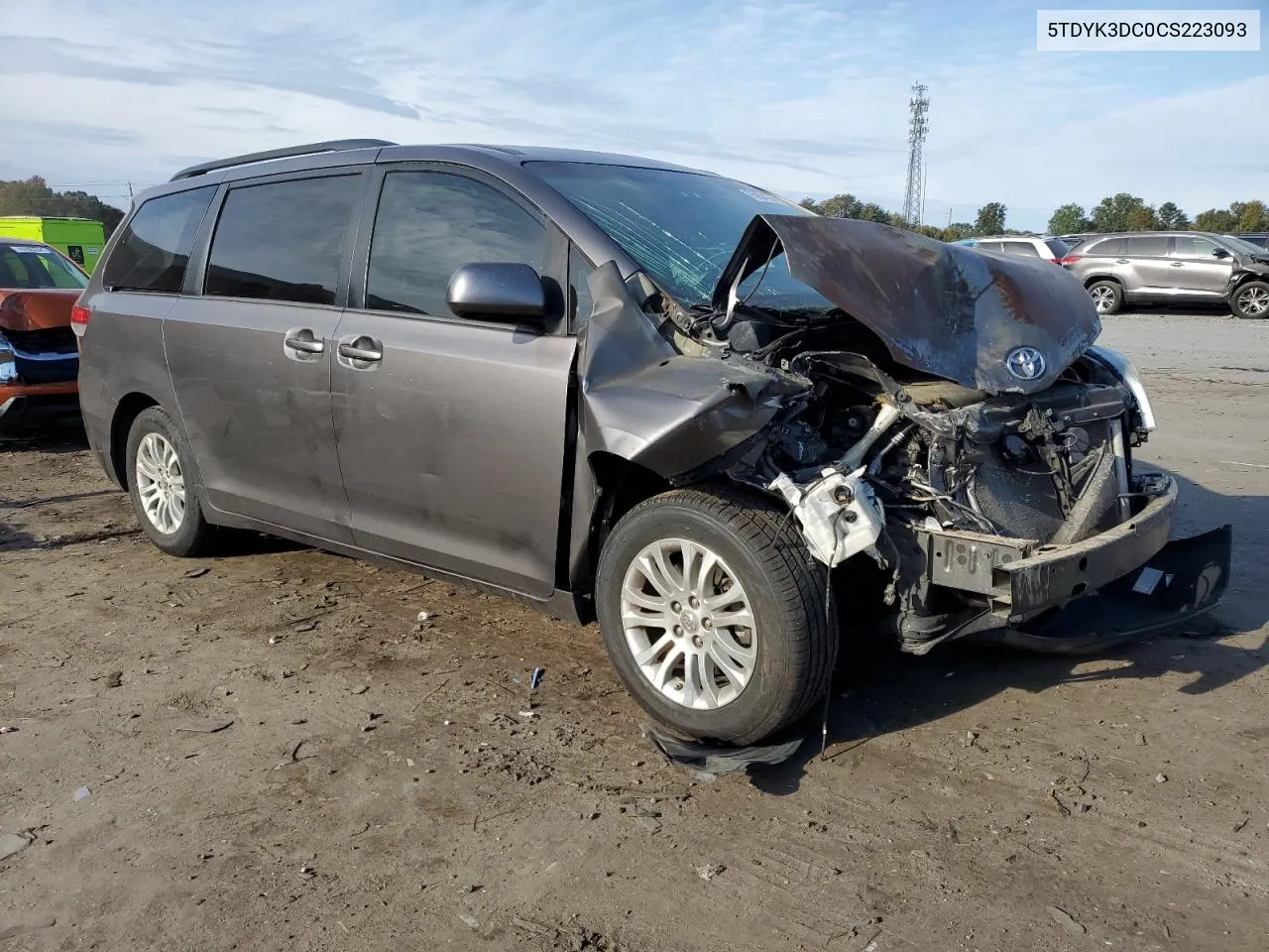 2012 Toyota Sienna Xle VIN: 5TDYK3DC0CS223093 Lot: 75954194