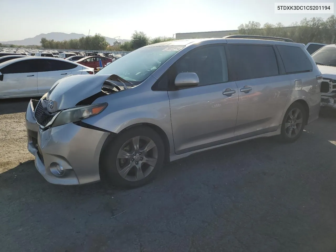 2012 Toyota Sienna Sport VIN: 5TDXK3DC1CS201194 Lot: 76022914