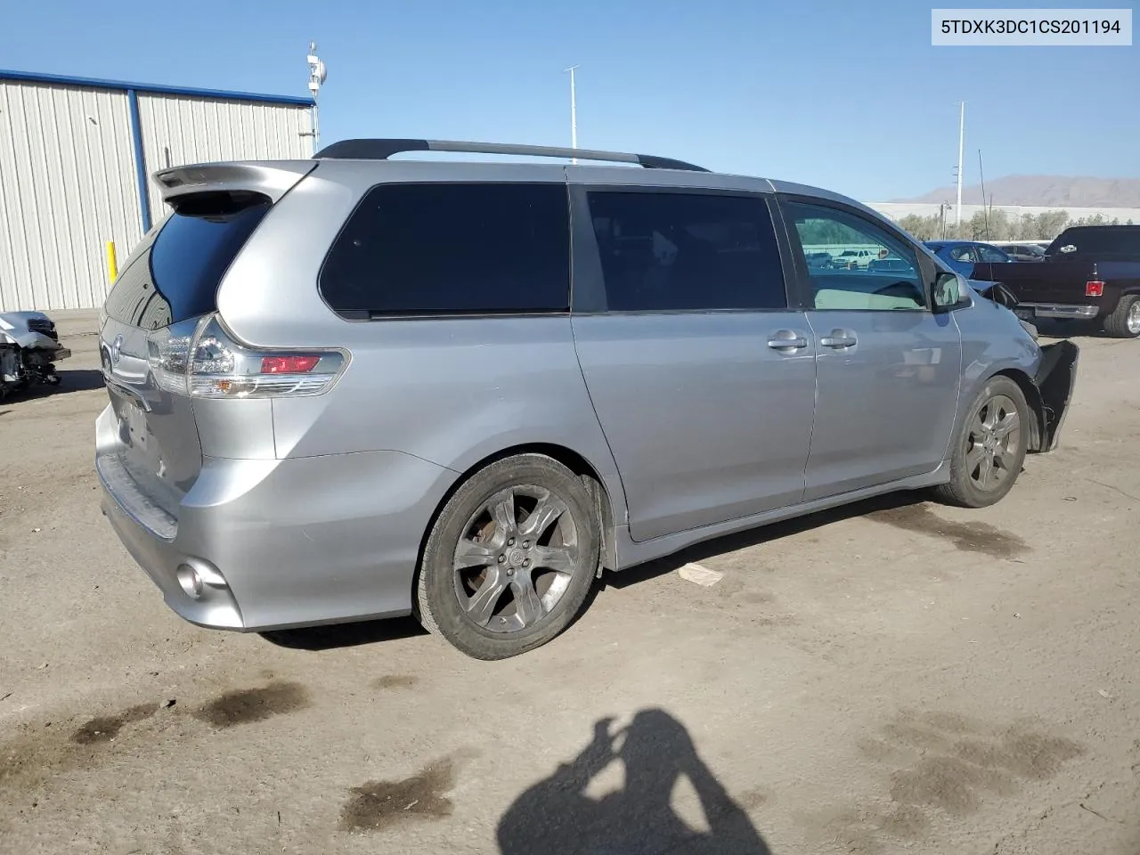 2012 Toyota Sienna Sport VIN: 5TDXK3DC1CS201194 Lot: 76022914