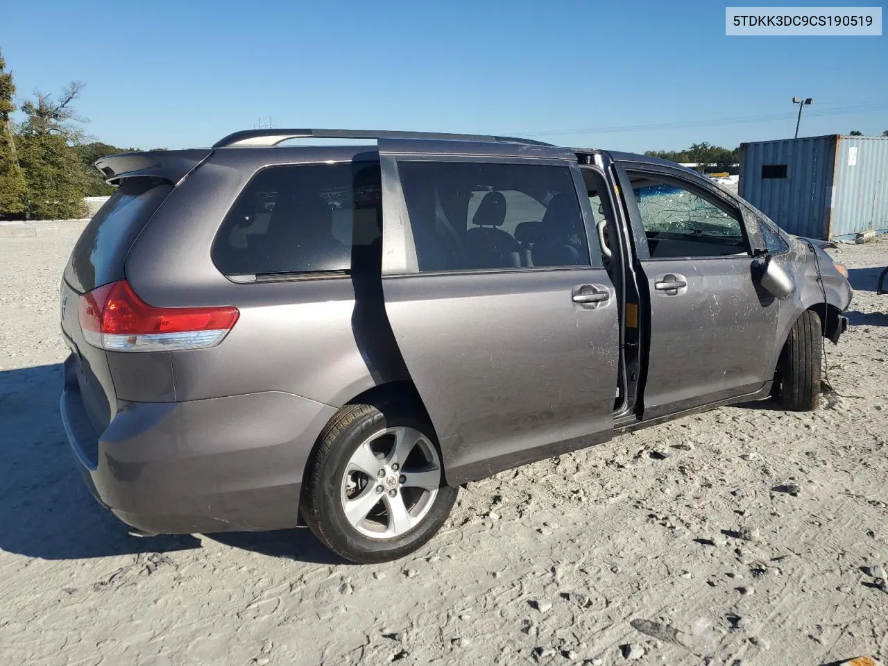 2012 Toyota Sienna Le VIN: 5TDKK3DC9CS190519 Lot: 76411744